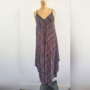 Anthropologie HD in Paris asymmetrical dress size XS/S brown, orange, beige